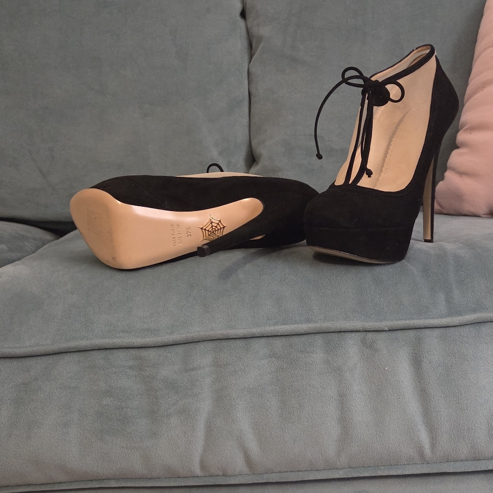 Charlotte Olympia Black Heels Size 37.5 Like new condition - Picture 2 of 4